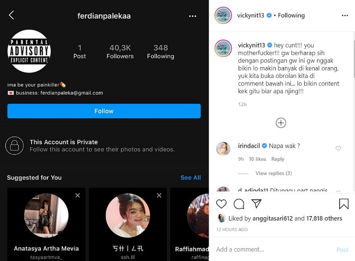 Vicky Nitinegoro Maki-maki YouTuber Ferdian Paleka: Lu Bikin Konten Gitu Buat Apa?