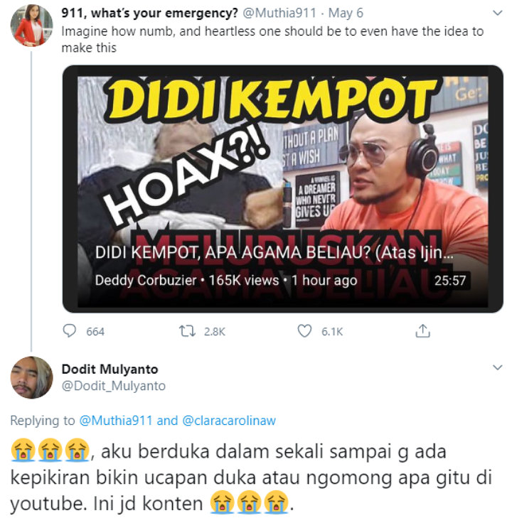 Vlog Deddy Corbuzier Soal Didi Kempot Dikritik, Dodit Mulyanto Beri Komentar