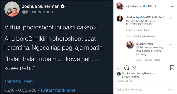 Joshua Suherman dan Clairini Clay