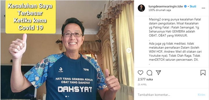 Tung Desem Waringin Akhirnya Negatif Corona, Ternyata Ini Kunci Kesembuhannya-2