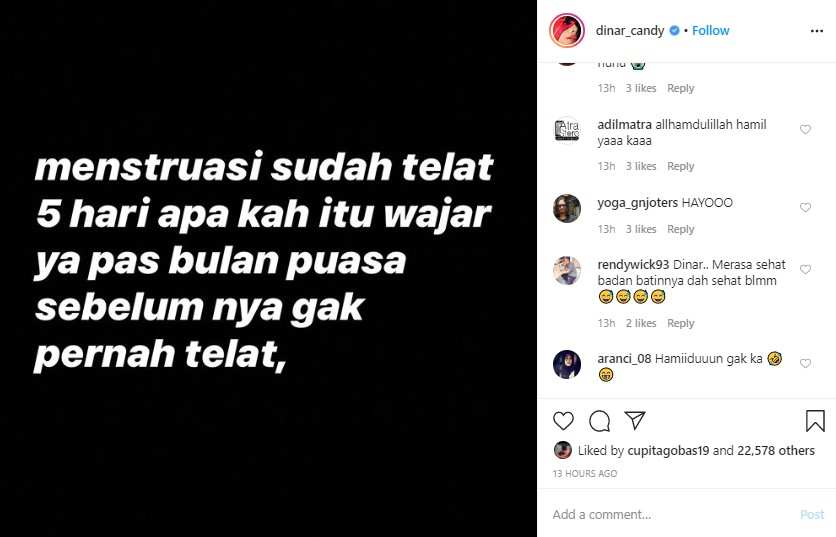 Dinar Candy Disindir Hamil Usai Blak-Blakan Ngaku Telat Menstruasi