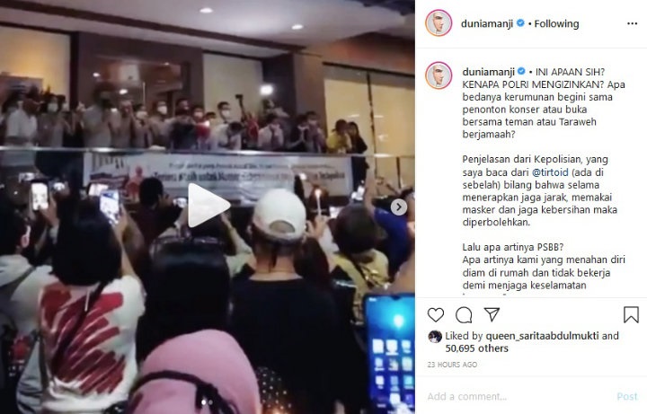 Anji Tanggapi Video Kerumunan Warga Saat Penutupan McD Sarinah: Ini Apa-Apaan Sih?