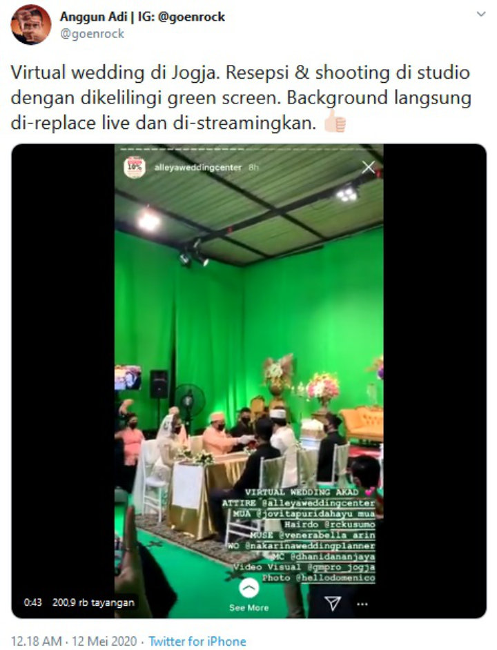 Virtual Wedding Pakai Green Screen Jadi Solusi Pernikahan di Tengah Pandemi Corona
