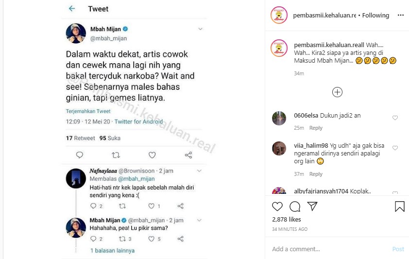 Mbah Mijan Ramal Akan Ada Artis Lagi Yang Terjerat Narkoba, Netizen: Hati-Hati Kena Sendiri