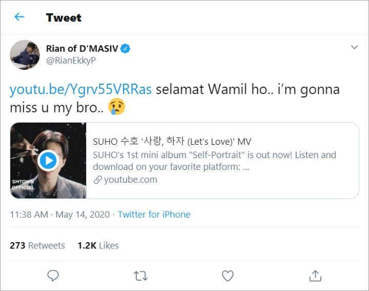 Rian D\'Masiv Turut Lepas Kepergian Suho EXO Jalani Wajib Militer