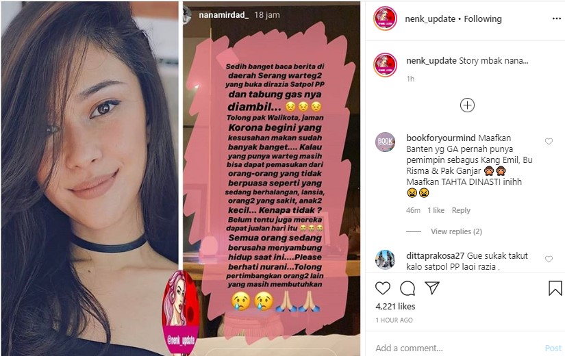 Nana Mirdad Prihatin Dengan Razia Satpol PP Yang Sita Tabung Gas Di Warteg