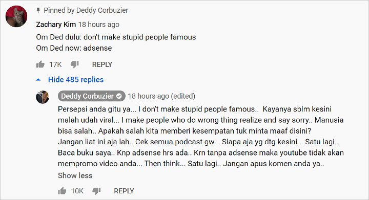Deddy Corbuzier Dicibir Usai Undang Indira Kalistha ke Podcast, Balas dengan Kalimat Bijak ini