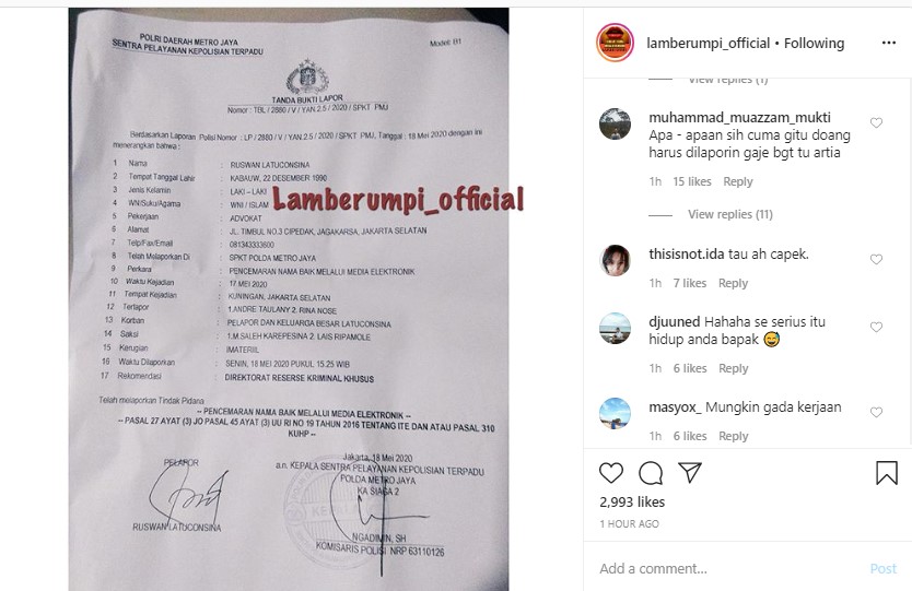 Andre Taulany dan Rina Nose Minta Maaf Usai Dipolisikan Karena Pelesetan Marga Latuconsian