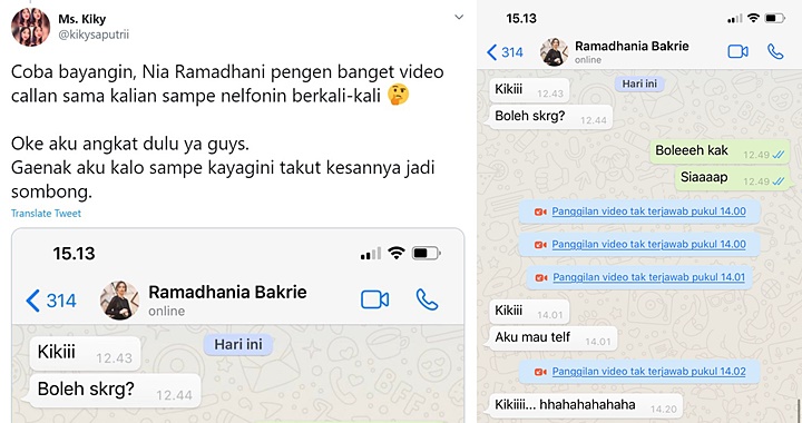 Nia Ramadhani Ngebet Video Call, Sikap Saat \'Dicuekin\' Kiky Saputri Banjir Pujian