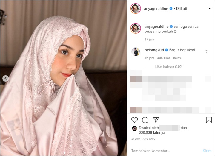 Anya Geraldine Pakai Mukena Cantik Ovi Rangkuti Kesengsem Langsung Diserbu Netizen