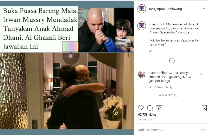 Sambut Hangat Al Ghazali, Irwan Mussry Disorot Saat Tahu Nama Putra Dhani-Mulan