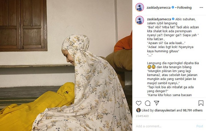 Cerita Horor Putri Zaskia Adya Mecca Dengar Suara Misterius Usai Azan Subuh