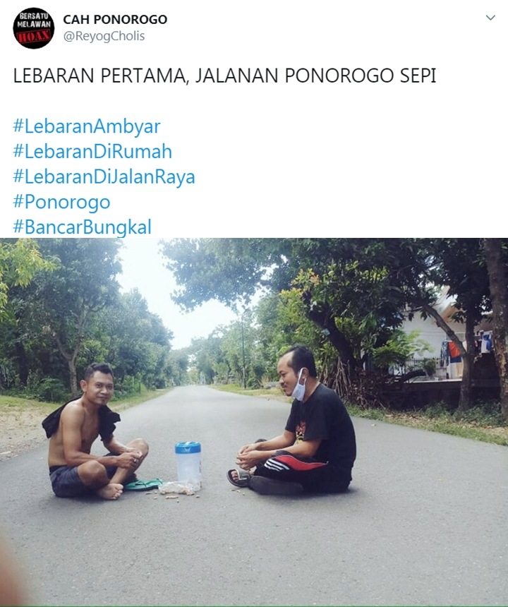Ponorogo Sepi Gegara Lebaran Saat Corona, Warga Berani Tiduran Sampai Makan di Jalan