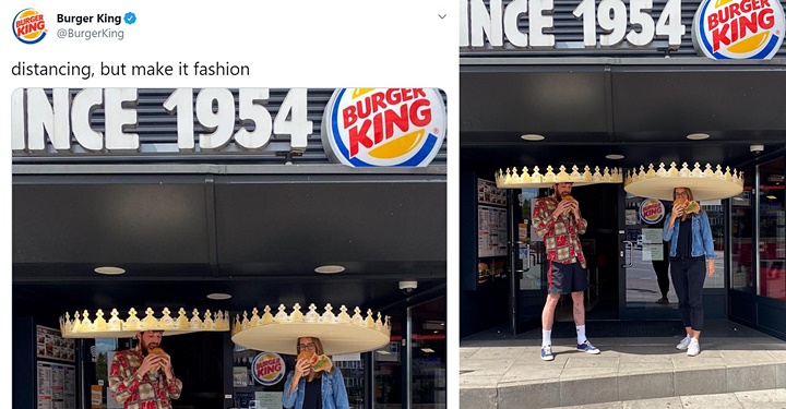  Cegah Penyebaran Corona, Burger King di Jerman Bagikan Mahkota \'Social Distancing\'