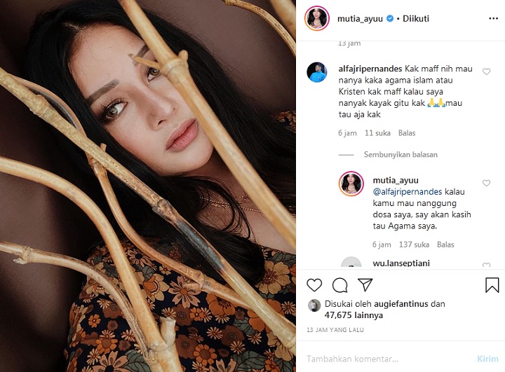 Mutia Ayu Jawab Sewot Pertanyaan Soal Agama: Mau Nanggung Dosa Saya?