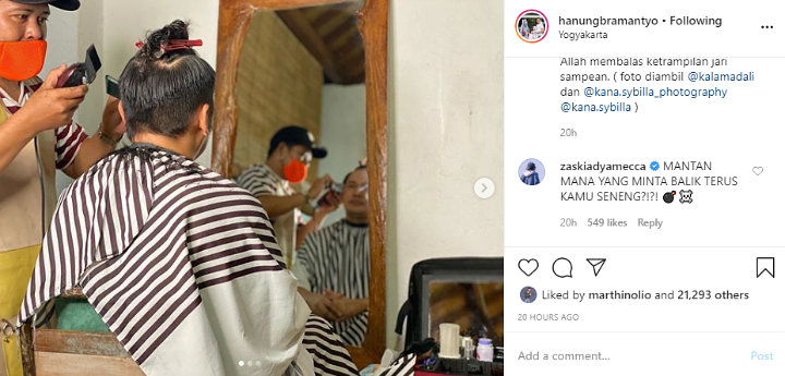 Hanung Ibaratkan Tukang Cukur Sebagai Mantan, Reaksi \'Marah\' Zaskia Adya Mecca Bikin Ngakak