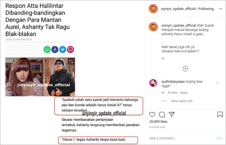 Calon Menantu Anang dan Ashanty Harus Inisial A