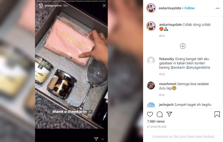 Anya Geraldine Pamer Hamper dari Awkarin