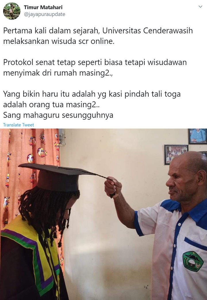 Mahasiswa Universitas Cenderawasih Wisuda Online