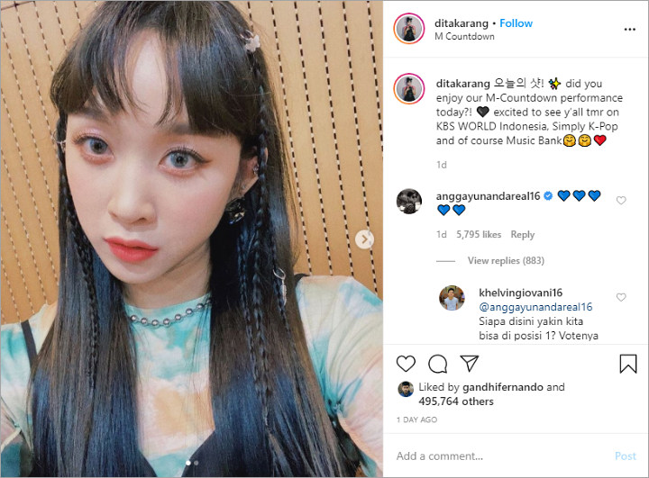 Angga Yunanda Kepergok Beri Emoji Lima Hati ke Dita Karang, Netizen: Fanboy Ciee