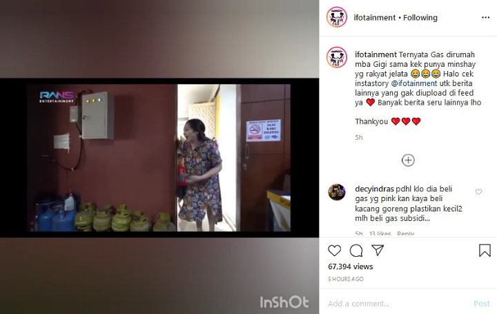 Nagita Slavina Tuai Sindiran Gara-Gara Pakai Tabung Gas Khusus Untuk Orang Miskin