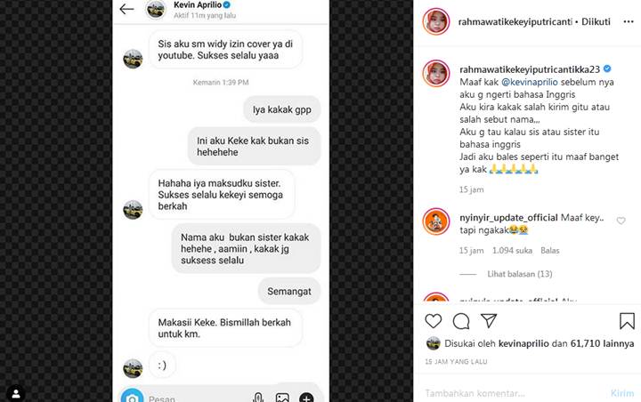 Kekeyi Minta Maaf ke Kevin Aprilio, Ngaku Tak Tahu \'Sister\' Kata Bahasa Inggris