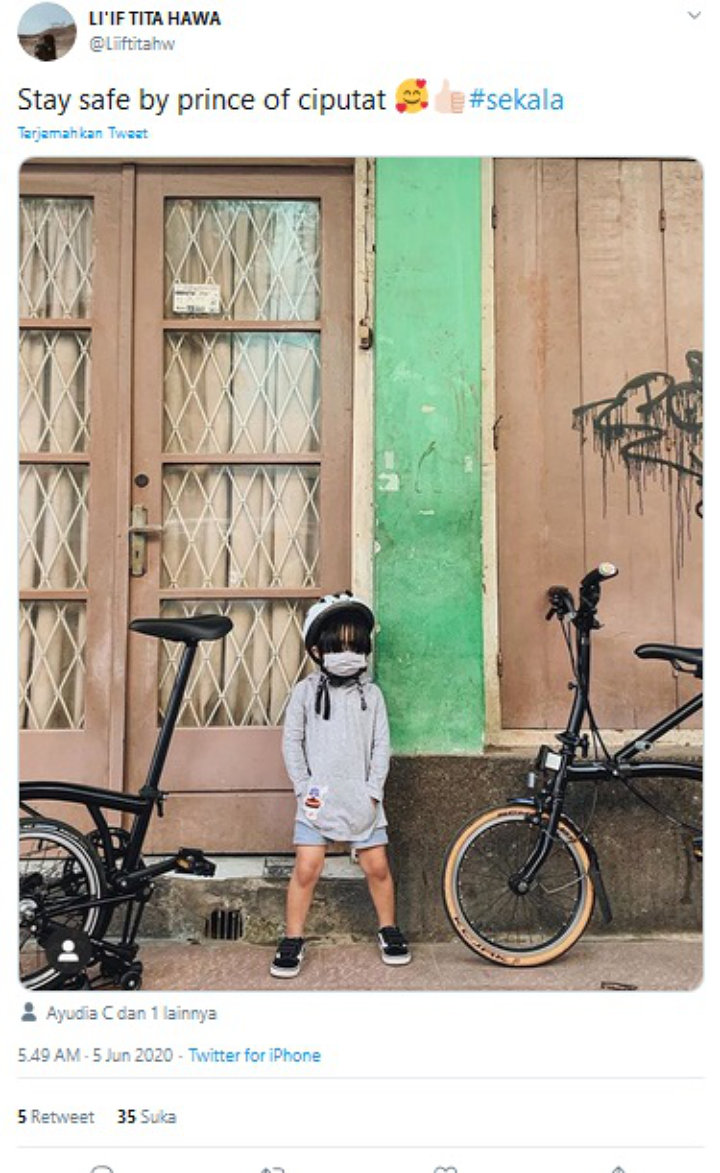 Sekala Pakai Masker Saat Bersepeda