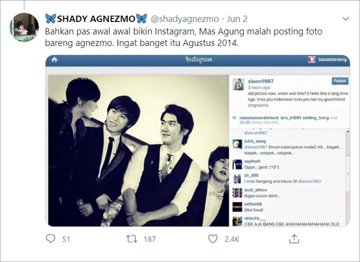 Siwon Nge-twit Pakai Bahasa Indonesia, Netizen Bocorkan Kedekatannya dengan Agnez Mo