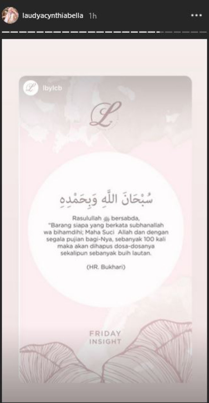 Bella Unggah Kutipan Soal Zikir