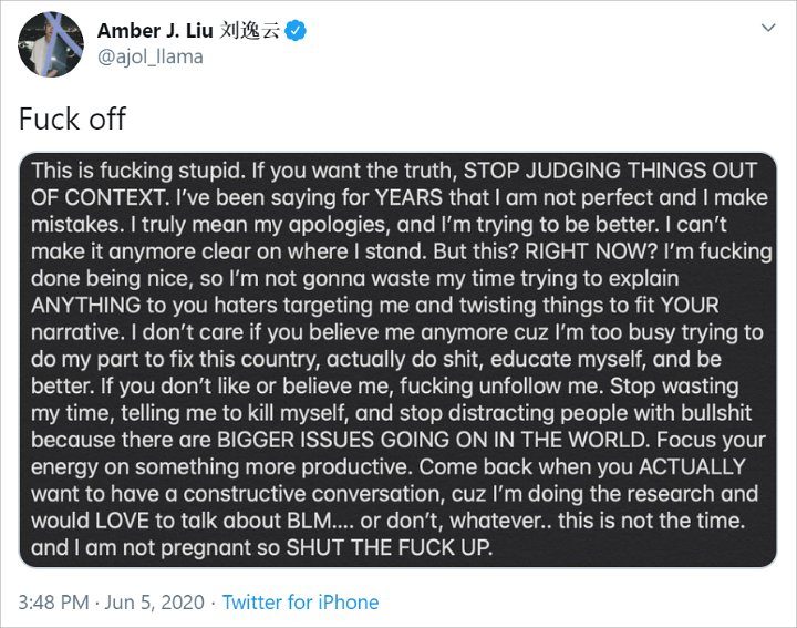 Diisukan Hamil Hingga Bikin Netizen Heboh, Amber f(x) Ngamuk Lontarkan Umpatan