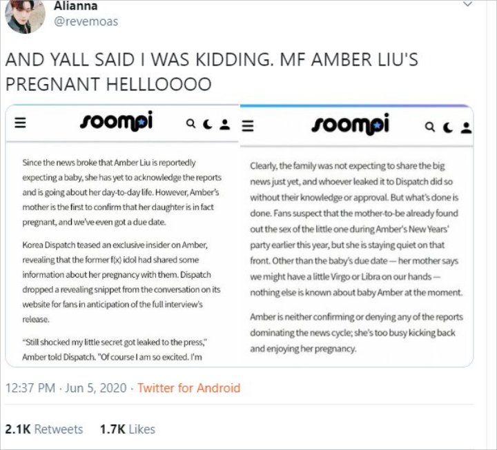 Diisukan Hamil Hingga Bikin Netizen Heboh, Amber f(x) Ngamuk Lontarkan Umpatan