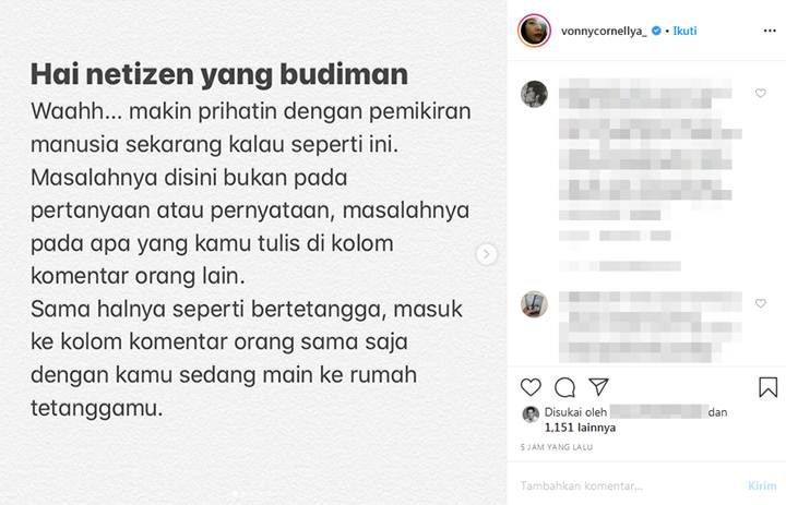 Vonny Corneliya Tegaskan Tolak Netizen Nyinyir \'Bertamu\'