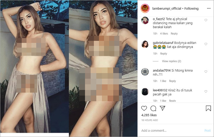 Millendaru Kembali Foto Vulgar, Bagian Dada Ngintip Dicibir Lagi Physical Distancing