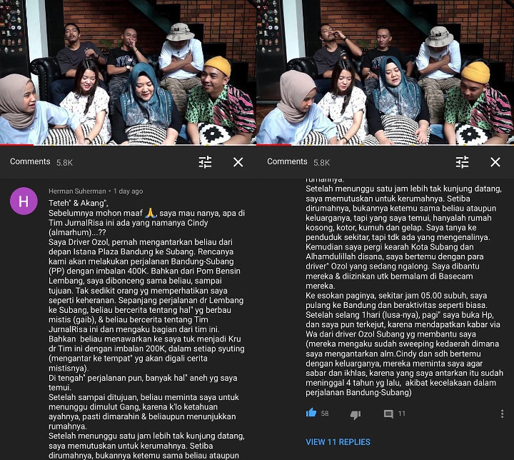 Risa Saraswati Merinding Baca Pengakuan Driver Ojol Bonceng Kru Jurnal Risa yang Sudah Meninggal