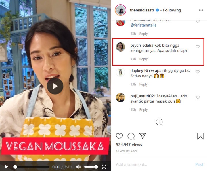 Dian Sastro Habiskan 6 Jam Untuk Masak, Wajah Cantik Tak Berkeringat Banjir Pujian
