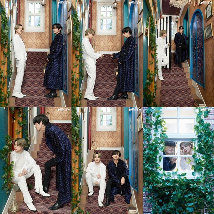 V dan Jimin Bak Pasangan Drama Romantis di Potret Keluarga BTS