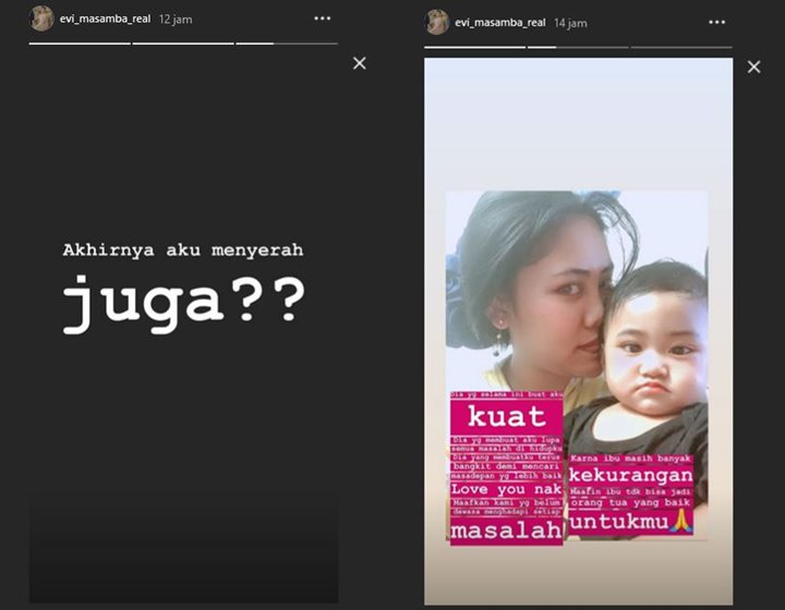 Evi Masamba Curhat Nyerah