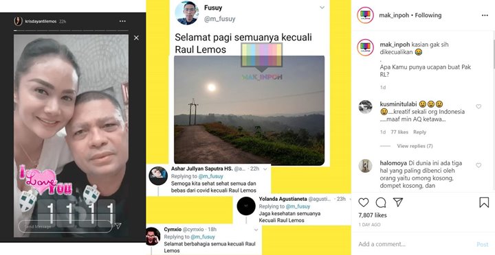Raul Lemos Dihujat Netizen