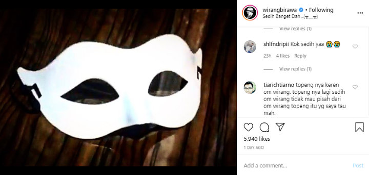 Wirang Birawa Bicara Soal Topengnya, Netizen Lihat \'Wajah\' Kesedihan