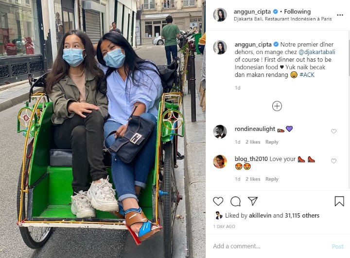 Prancis Cabut Lockdown, Anggun Langsung Buru Makanan Indonesia Sambil Naik Becak