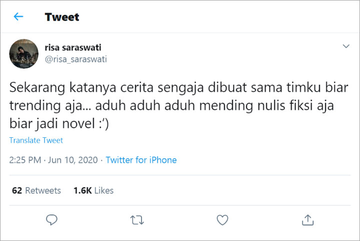 Jawaban Risa Saraswati Dituding Bikin Cerita Viral Demi Trending