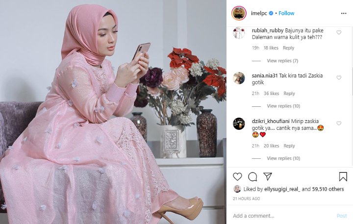 Imel Putri Cahyati Disebut Mirip Dengan Zaskia Gotik Gara-Gara Potret Ini