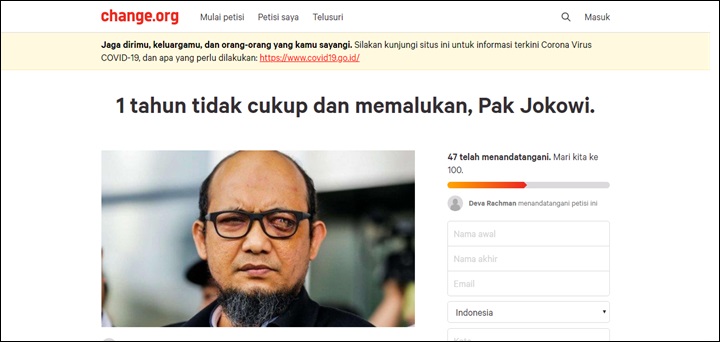 Petisi Novel Baswedan