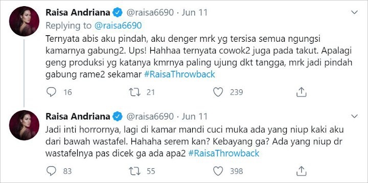 Horor, Raisa Ungkap Pernah Diganggu Makhluk Halus Saat Manggung di Sumatera
