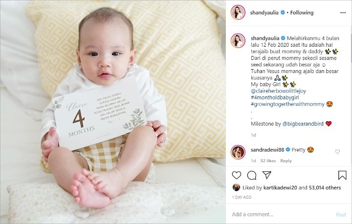 Putrinya Genap Berusia 4 Bulan, Shandy Aulia Kenang Dulu Baby Claire Sekecil Biji Wijen