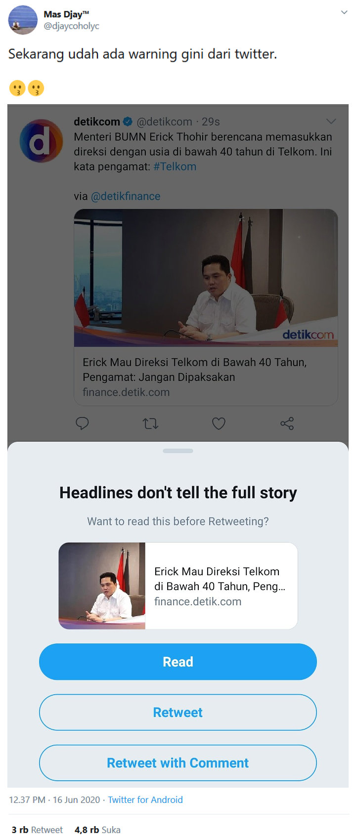 Cegah Hoaks, Twitter Luncurkan Fitur Terbaru di Android Yang \'Indonesia Banget\'