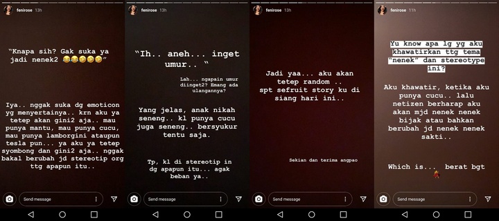 Feni Rose Risih Soal Stereotip Nenek