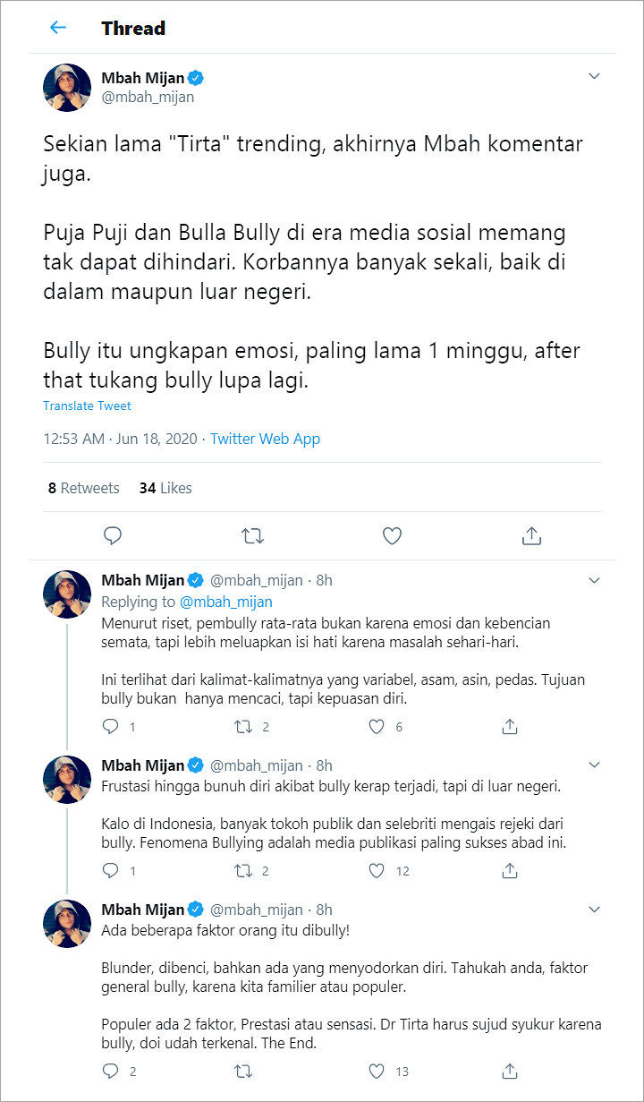 Mbah Mijan SInggung Tokoh Publik Mengais Rezeki dari Bully