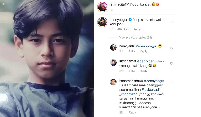 Raffi Ahmad Bagikan Foto Masa Remaja, Komentar Denny Cagur Bikin Ngakak