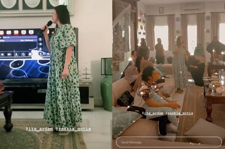 Pamer Keakraban dengan Keluarga Suami, Zaskia Gotik Asik Karaoke di Rumah Mertua
